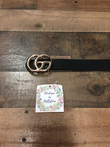 Rose Gold buckle faux leather plus size belt width 1 1/4" length 49"