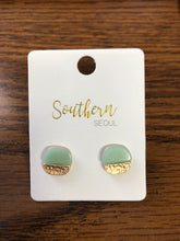Load image into Gallery viewer, Our Greyson Stone Post Earring is cushion semi precious stone post earring! 
