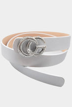 Load image into Gallery viewer, Rhinestone Open Circle Silver Belt
