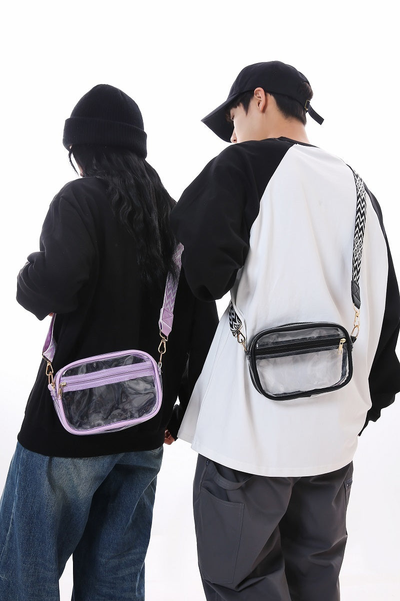 Clear Crossbody Bag with Guitar Strap