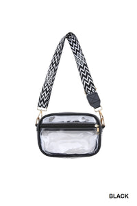 Clear Crossbody Bag with Guitar Strap