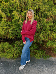 Easy Living Chenille Sweater - Black, Cabernet or Ash Jade