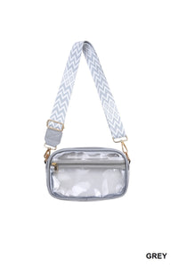 Clear Crossbody Bag with Guitar Strap