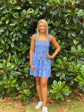 Load image into Gallery viewer, Simply Southern Blue Paisley Tiered Tank Dress
