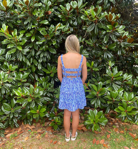 Simply Southern Blue Paisley Tiered Tank Dress