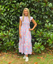 Load image into Gallery viewer, Simply Southern Tropical Print Smocked Midi Dress
