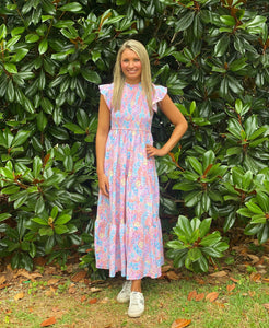 Simply Southern Tropical Print Smocked Midi Dress