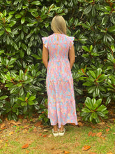 Load image into Gallery viewer, Simply Southern Tropical Print Smocked Midi Dress
