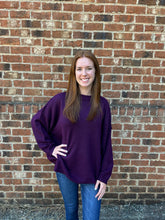 Load image into Gallery viewer, *FINAL SALE* Meet You There Sweater - Dark Plum - 2X
