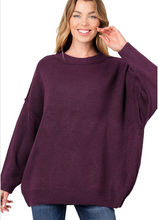 Load image into Gallery viewer, *FINAL SALE* Meet You There Sweater - Dark Plum - 2X
