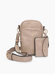Parker 3 Compartment Crossbody - Beige