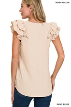 Load image into Gallery viewer, Check You Out Ruffle Sleeve Top - Black
