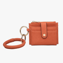 Load image into Gallery viewer, Sammie Mini Snap Wallet / Card Holder with Ring - Burnt Coral or Bone
