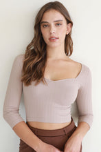 Load image into Gallery viewer, Follow Your Heart 3/4 Sleeve Crop Top
