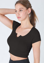 Load image into Gallery viewer, Casual Confidence Cap Sleeve Crop Top - Black or Oak Moss
