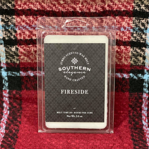 Our Fireside Wax Melt Bar is not your average wax melt bar. She is a HUGE wax melt bar, with each cube having a burn time of 20+ hours. She has 5.5 oz. of wax and is divided into 6 large cubes. She has the scent of smoke and wood blended with clove, amber, sandalwood, and patchouli. She is made from a premium soy blend and is hand poured in Raeford, North Carolina.   Due to the large size of the cubes, it is recommended to start with one cube in your warmer.