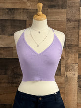 Load image into Gallery viewer, *FINAL SALE* Stay Sweet Lavender Knit Crop Top

