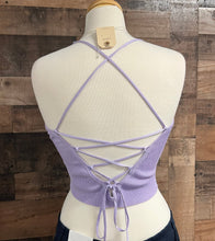 Load image into Gallery viewer, *LAST ONES* Stay Sweet Lavender Knit Crop Top
