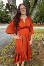 Load image into Gallery viewer, Changing Season Dress - Burnt Orange
