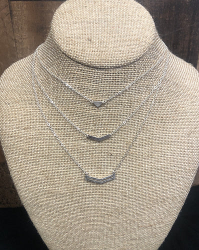 Our Devon 3 Piece Necklace is a chevron necklace set! You can wear them together or separate!