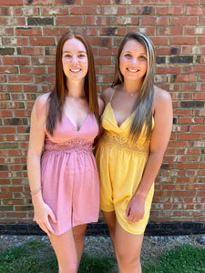 *LAST ONES* One More Time Romper - Yellow or Mauve