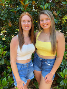 *FINAL SALE* All Summer Long Crop Top - Yellow, White or Blue